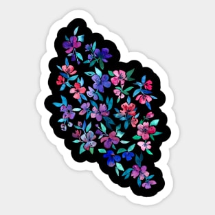 Southern Summer Floral - navy + colors Sticker